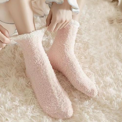 Image of Tergy 6 /20 Pairs Fuzzy Socks Soft Cozy Fluffy Warm Winter Sleep Plush Bed Microfiber Slipper Fleece Socks for Women