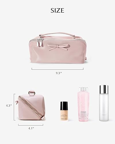 Miniatura 113 de EACHY - Bolsa de maquillaje de viaje, bolsa de cosméticos de gran capacidad para mujeres, portátil, impermeable, bolsa de aseo plana abierta