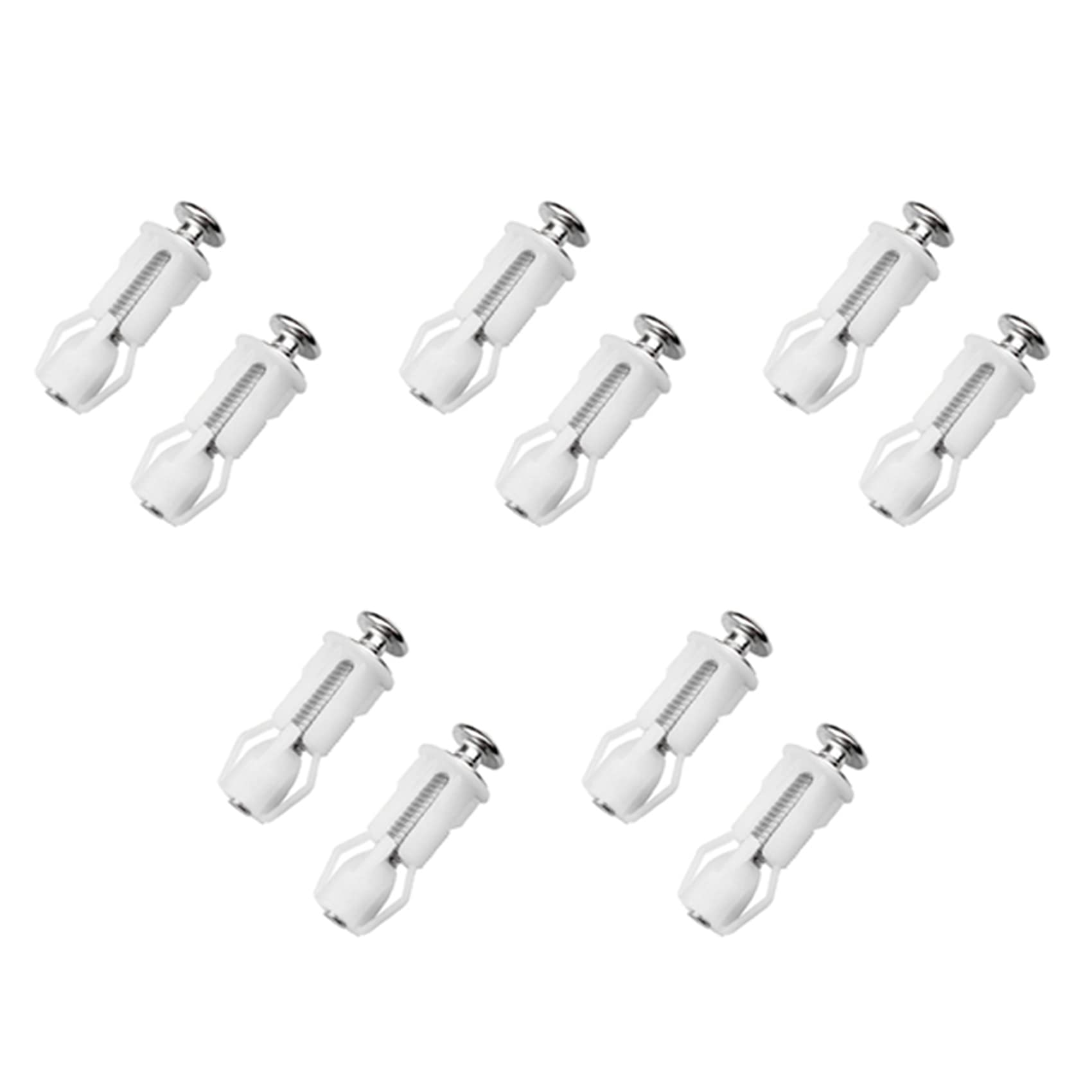 Jnchdghwa White 5X Toilet Seat Screws And Toilet Lid Screws Stainless Steel Top Fixing Hinges Screws, For Toilet Seat Replacement Parts