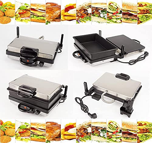 Ertex Elektrogrill Multigrill Kontaktgrill Grill Toaster LAHMACUN + Kasserolle Teflon MODEL SILBER