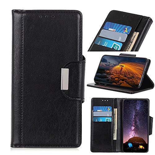 Wuzixi Funda para Nokia C1 Plus. Ranuras para Tarjetas, PU Cuero Flip Folio Carcasa, con Soporte Plegable Apto para Nokia C1 Plus Smartphone.Negro