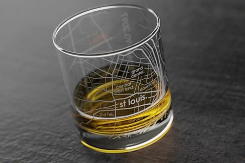 Vista 389 de Well Told Vaso grabado de Washington DC Map Rocks, vidrio de whisky antiguo (11 onzas, transparente), regalo para los amantes del whisky 147-Claro