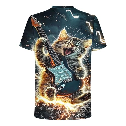 3D Cat Printed T-Shirts for Men Short Sleeve Animal Graphic Tees Shirts Summer Funny Tshirts Streetwear Tops3