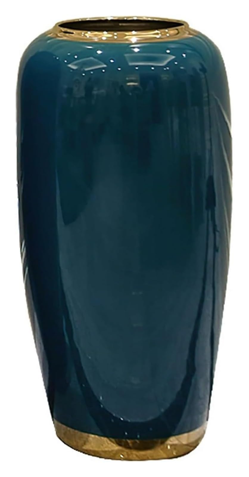 asdchZen Vase Ceramic Flower Tall Floor Large Floor Ceramic Flower Vase, For Decor Branches And Dried Flowers, Living Room, Office, Entryway, Wedding Gift,One Color-24x50cm