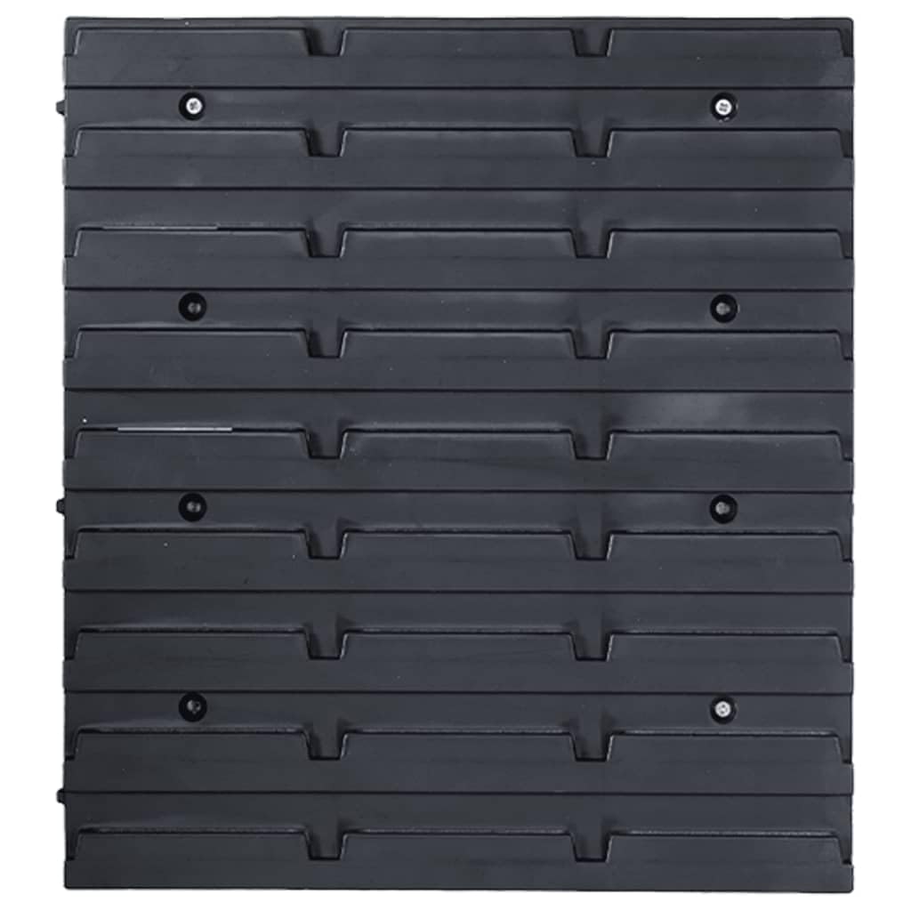 Juego de 96 piezas de almacenamiento para piezas pequeñas con paneles de pared azul y negro, sistema de plástico resistente para taller, garaje, sala de hobby, incluye 90 cajas y 6 paneles de