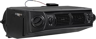 Air Conditioning Evaporator, 12V 80W Universal Car Air Conditioner Car Evaporator 32 Pass 4 Way Coil 3 Flow Speed Under-Dash A/C Cool Unit for Car RV Truck (12V, Only Cooling, 4 Vents)