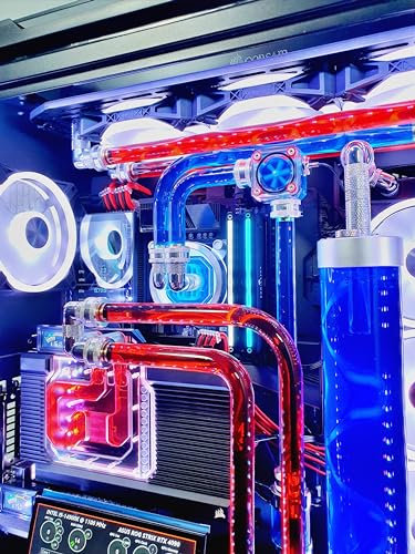 VIXIA High End Custom Watercooled Gaming PC - Intel Core i9 14900K - GeForce RTX 4090 DDR6X 24GB - DDR5 64GB 6000MHz - PCIe4.0 M.2 NVME 2TB - Black - VXF-20B Red and Blue - Image 7