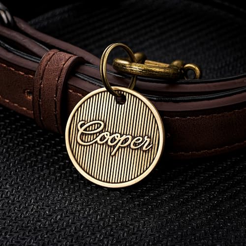 Opiniones de Placas para comprar hoy. 43 Placas de Identificación Personalizadas de Latón para Mascotas, Placas Grabadas con el Nombre de Perros y Gatos, Regalos para Mascotas (Custom Name)