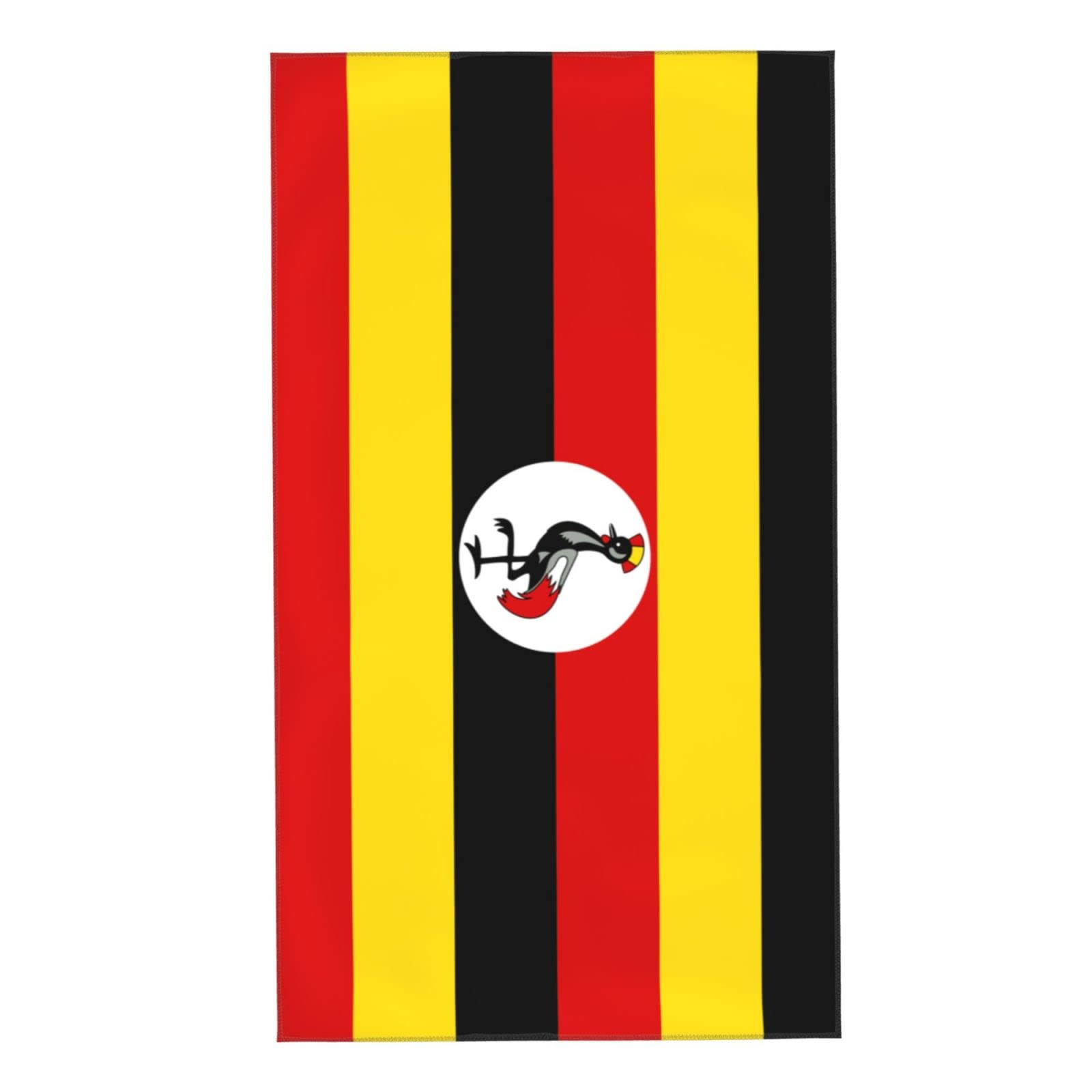 AOOEDM Flag of Uganda Towel 27.5x16 Inches Absorbent Hand Towel Superfine Fiber Bathroom Washcloth