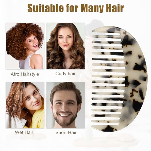 Peine ancho de acetato para cabello rizado miniatura 7