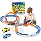 VATOS Slotcar Rennbahn Set für Jungen 5-7- Manuelle Beschleunigung Kinder Slot Machine Racing Track mit 360-Grad-Strecke, DIY Katapult Achterbahn 3 4 5 6 7 8 9 10 Jungen Mädchen Urlaub Geschenk