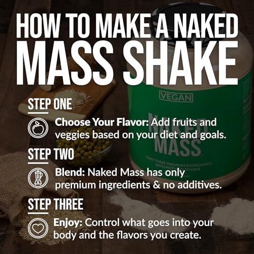 Naked Double Chocolate Vegan Naked Mass - 1,260 Calories, 50G Protein, Nothing Artificial, All Natural Chocolate Weight Gainer Protein Powder - 8Lb Bulk, GMO Free, Gluten Free & Soy Free - Thumbnail 6