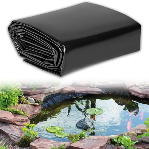 Cubierta de estanque negra duradera y resistente para alberca, lámina protectora preformada para estanques de peces, jardín, fuentes y jardines acuáticos (2 x 3 m)