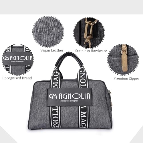 Image of MAGNOLIA Women's Canvas Duffle bag Medium Size with Detachable Shoulder Strap and Handles | Spacious Perfect for Travel & Everyday Use