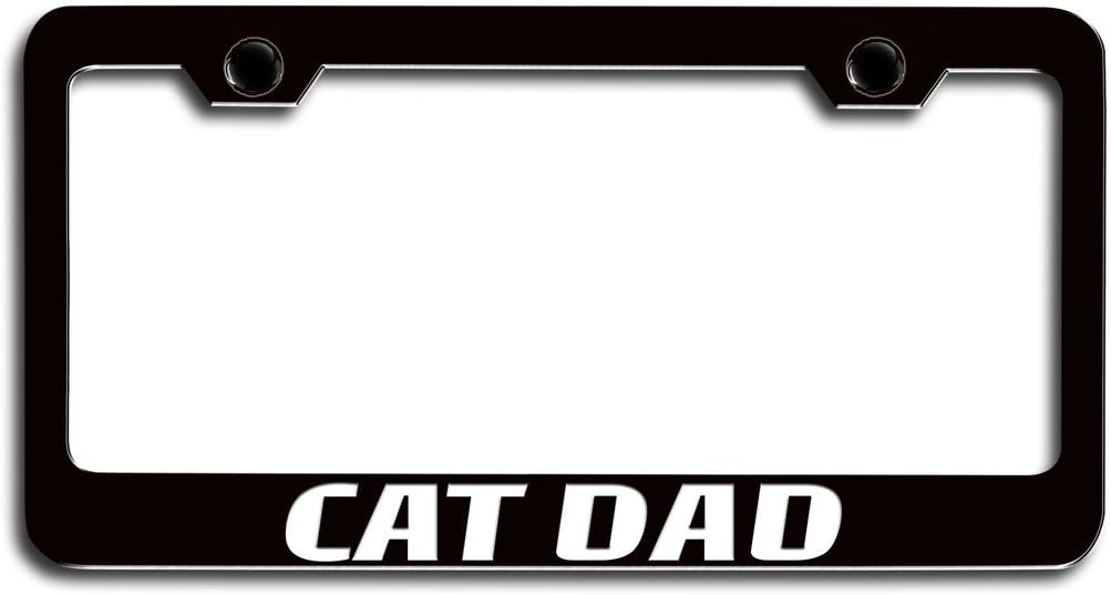 Lovable Petz - CAT DAD Cat Pets Bl Steel License Plate Frame, License Tag Holder