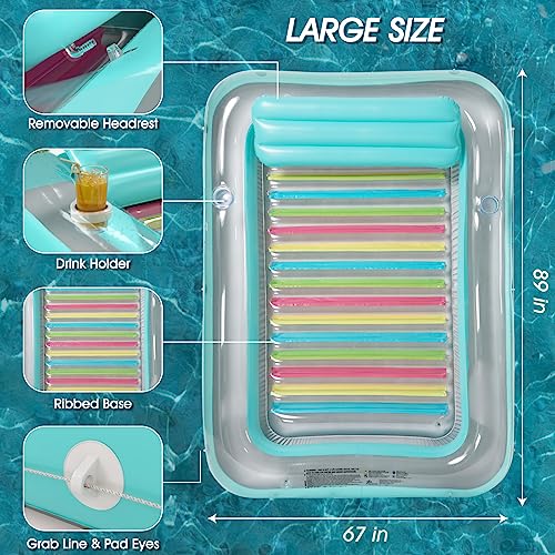 Jasonwell 4 in 1 Inflatable Tanning Pool Lounger Float - Sun Tan Tub Sunbathing Lounge Raft Floatie Toys Water Filled Bed Mat Pad for Adult Blow Up Kiddie Kids Ball Pit XXL by Jasonwell - Image 5
