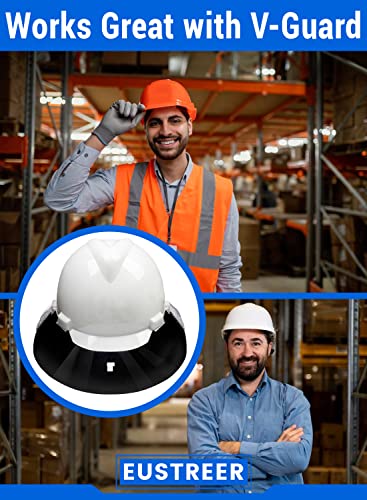 Hard Hat Visor, Full Brim Hard Hat Sun Shade Fits For Standard V-Gard, Polyurethane Brim Extender, Added Sun & Heat Protection, Reusable & Replaceable Hard Hat Accessory, For People Working Outside #TOP4