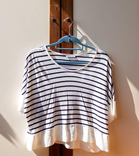 Conjunto Cabide de Veludo Ultrafino com Gancho Azul 3Pcs - Oikos