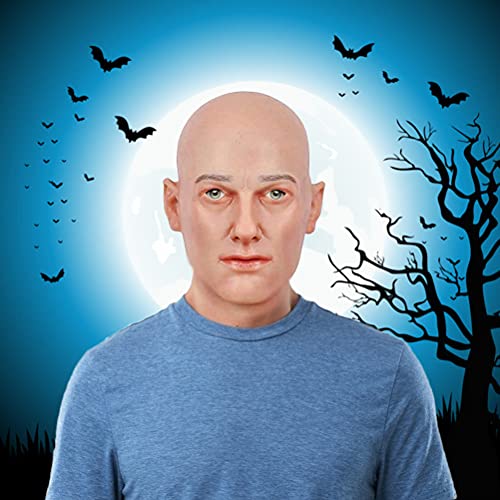 GDZTBS Realistic Old Man Head Cover Headgear, Latex Full Head Face Cover for Carnival Halloween Cosplay Party Costume Masquerade Props - Image 3