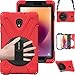 Tab A 8.0 T380 Case, BRAECN Three Layer Heavy Duty Soft Silicone Hard Bumper Case Built-in Stand Shockproof Durable Rugged Case for Samsung Galaxy Tab A8.0 2017 SM-T380/T385 Samsung Tab A2 S 2017(Red)