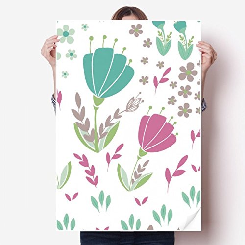 Autocollant de mur poster mural fleur pour wallpaper de chambre multicolore 80X55Cm - 2