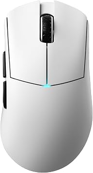 Lamzu Paro Gaming Mouse, Ergonomic, Paw 3950, Nordic 52840, 8k Compatible, 8K Dongle Included White