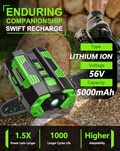 Image of 1Pack 56V Battery 5.0Ah Replacement for EGO 56V Battery with LED Indicator