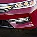 Front bumper fog OE Style LED DRL Lights w Bezel Switch & Chrome Cover Molding Trim & Relay Upgrade Replacement for Honda Accord Sedan 2016 2017 (Only Chrome trim)