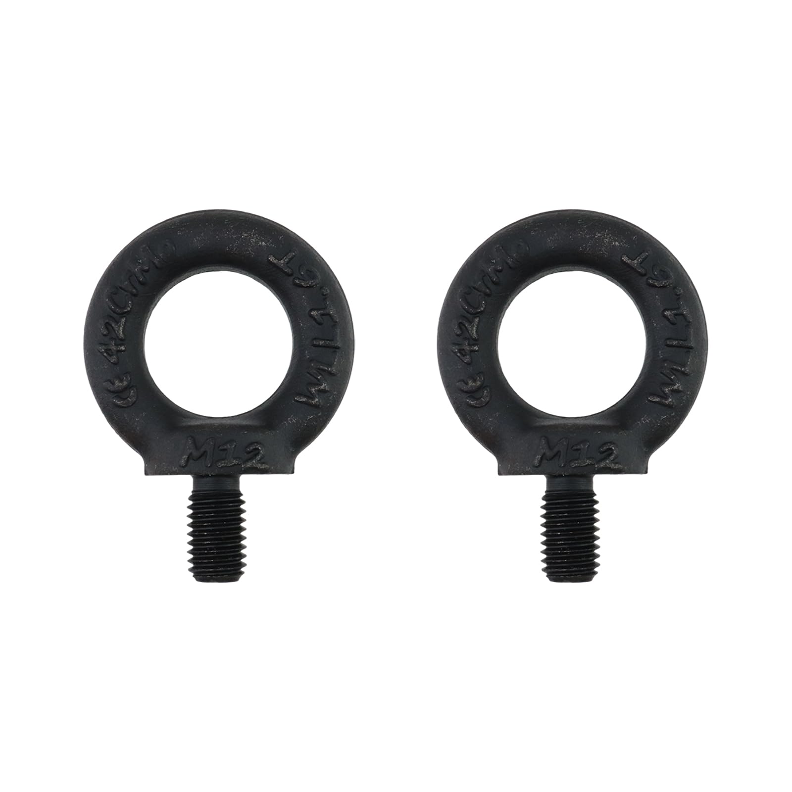 Boulon à œil M12 acier au carbone noir haute résistance lot de 2 M12x20