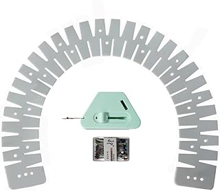 Magnetic Seam Guide with Seam Ripper for Sewing MachineMultifunctional Polygonal Hemmer Guide with Scale,Flex Silicone Hemmer with 50pc Colorful Tacks (Green)