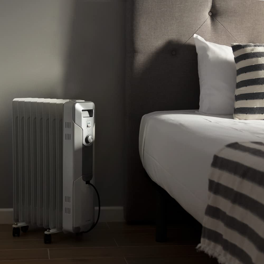 Cecotec Radiatore olio elettrico ReadyWarm 9000 Space, 9 moduli, consumo energetico, 2000 W, 3 livelli, avvolgicavo, sistema di sicurezza, ruote, 20 m2 05882