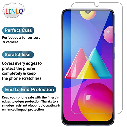 Image of Tempered Glass Screen Protector for Sam sung Galaxy M33 5G /M42 5G /M12 /M32 5G /A32 5G / A23 /F23 /M02 /M02s /F12 /F02s /A13 4G with Full Screen Coverage; Except Edges; Easy Installation Kit(Transparent)