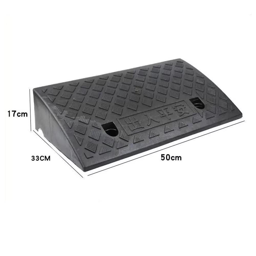 FREAZE Rampes Pour Motos, Rampes En Plastique Antidérapantes Rampes D’accès Rampes De Trottoir 5-17cm Hauteur, Rampes De Seuil Pour Voiture/vélos/fauteuils Roulants ( Color : Black , Size : 50*33*17cm