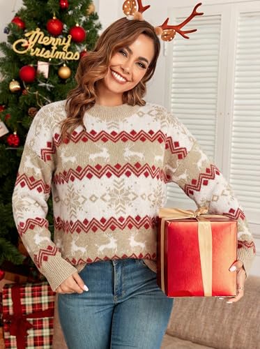 Image of ZAFUL Womens Oversized Sweaters 2025 Cable Knit Chunky Sweater Long Sleeve Crewneck Pullover Loose Outfits