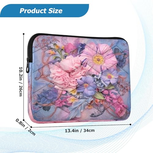 Funda para portátil de 13-14 pulgadas con flores miniatura 3