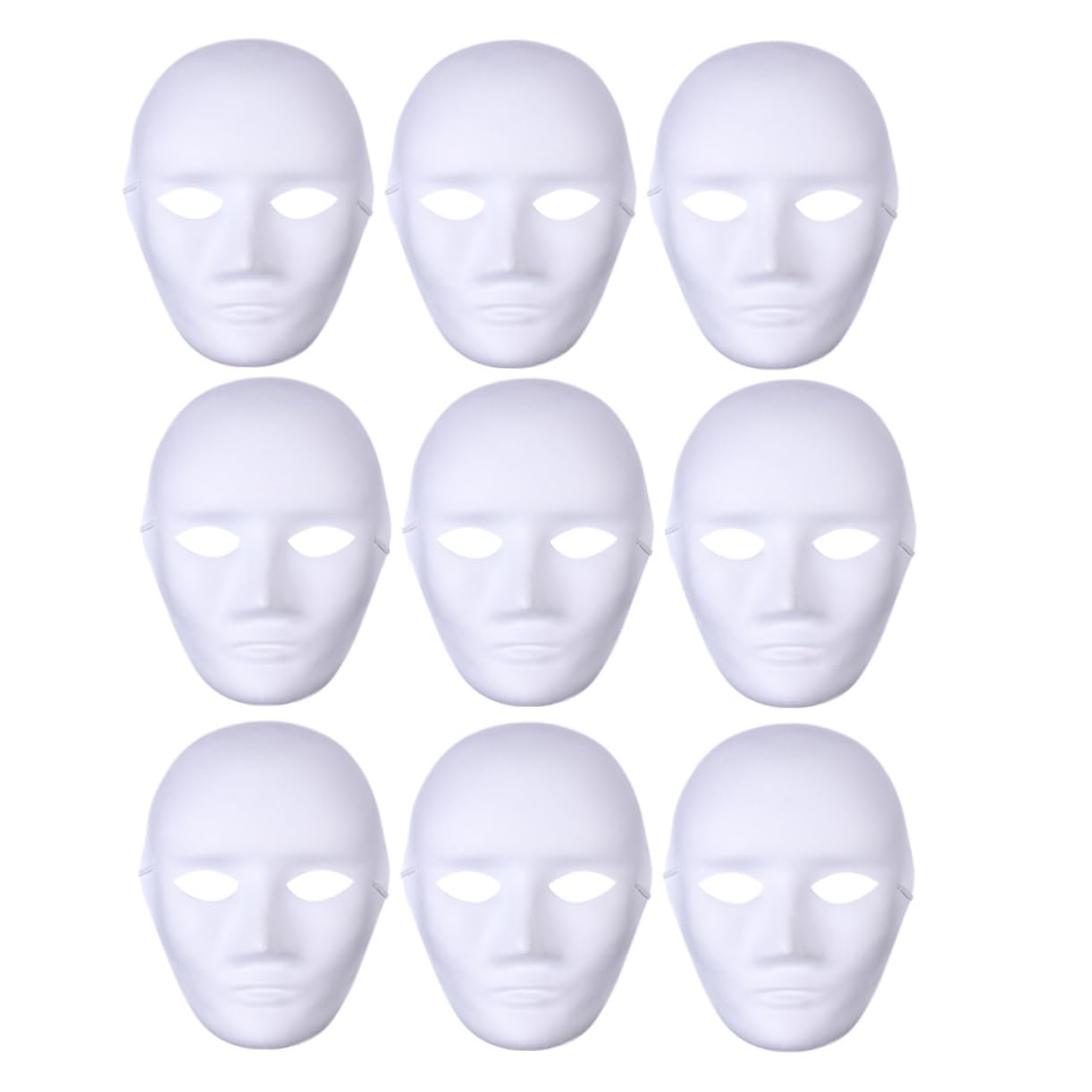 GALPADA 9pcs Blank Paper Mache Masks Unpainted for Diy Art Masquerade Mask Set Cosplay Events