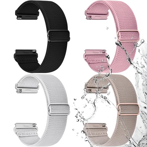 Image of Fullmosa 4-Pack 18mm Water-Resistant Nylon Watch Straps | Compatible with Fossil Q Venture Gen 3 /Q Venture HR Gen 4, Garmin Venu 2S /Venu 3S /Vivoactive 4S and Other 18mm Watches