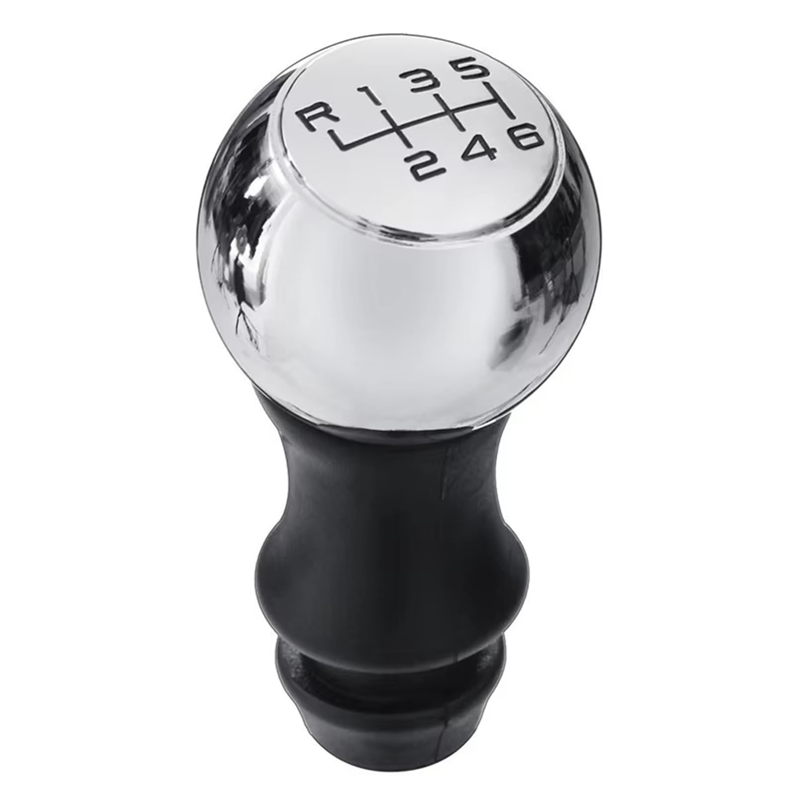 Mrcbroueo One Color Car Gear Shift Lever Compatible With Peugeot For 106 107 206 301 306 307 308 406 508 605 807 1007 2008 3008 5 6 For Speed Gear Shift Knob(6-Speed Chromed)