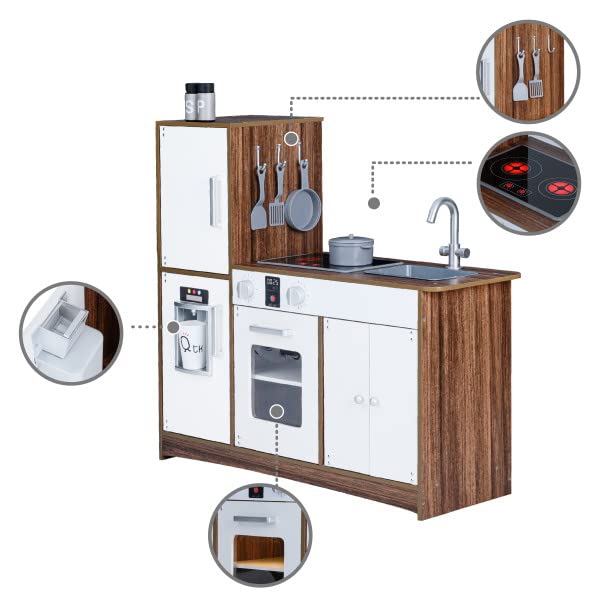 Teamson Kinder Palm Springs Kinder Holz Spielküche & 6 Zubehör Weiß TD-13404B – Bild 8