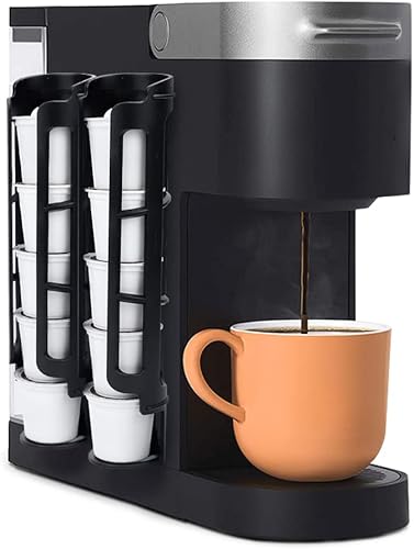 Soporte para cápsulas de café K-Cup para Keurig, organizador de almacenamiento de montaje lateral, perfecto para mostradores pequeños (negro,