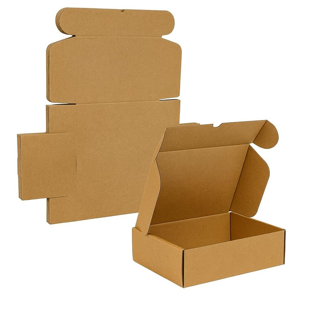 20 Scatole Avana 40x30x10h cm Fustellate Automontanti in Cartone per Spedizioni e E-commerce