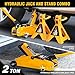 PM PERFORMOTOR Low Profile Hydraulic Trolley Service/Floor Jack Combo with 2 Ratchet Jack Stands, 2 Ton (4000 lbs) Capacity, Orange,PM-TOL-FJ3P-OG