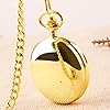 Tiong Vintage Gold Pocket Watch with Chain Smooth Steel Quartz Roman Numeral Men Quartz Pocket Watches #2