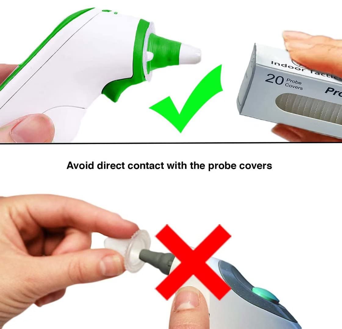Happy-house 100 Counts Ear Thermometer Probe Covers Refill Caps Lens Filters for All Braun Thermometer Models Thermometers, Disposable Covers for Digital Ear Thermometers