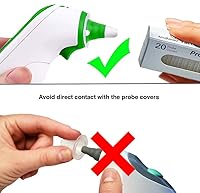 Vista 1 de 100 tapas de sonda de termómetro de oído, tapas de repuesto, filtros de lente para todos los modelos de termómetro de oído Braun, termómetros