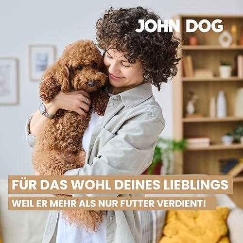 John Dog Hundefutter für Hunde Berry Line Wildschwein mit Himbeeren - Getreidefrei Hundenassfutter mit Superfoods und 96% Fleisch & Innereien - Nassfutter für Erwachsene Hunde 6 x 400g