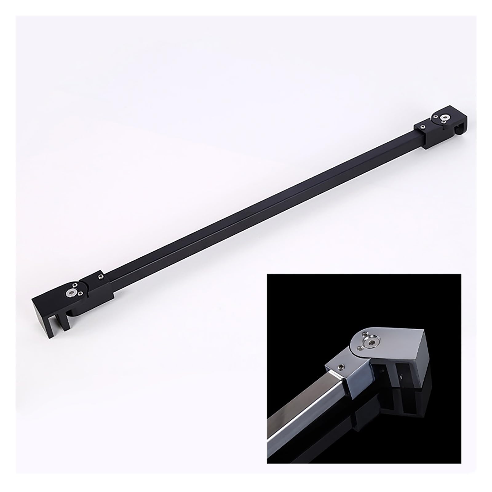 DJPHOFS Shower Screen Support Bar Fixed Length 15.7"-59.1", Adjustable Frameless Glass Stabilizer, Secure Panel Brackets(Black,23.6in/60cm)