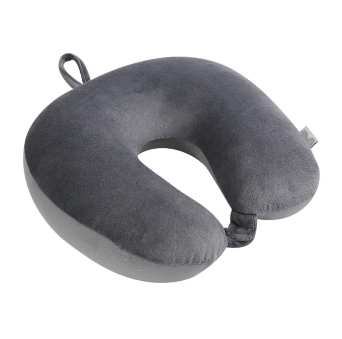 Reisekissen Nackenkissen Flugzeug Memory Foam Reisekissen Spandex Reise Nackenkissen Kopf Nackenstütze Flugzeugkissen Reiseutensilien(Dark Gray)