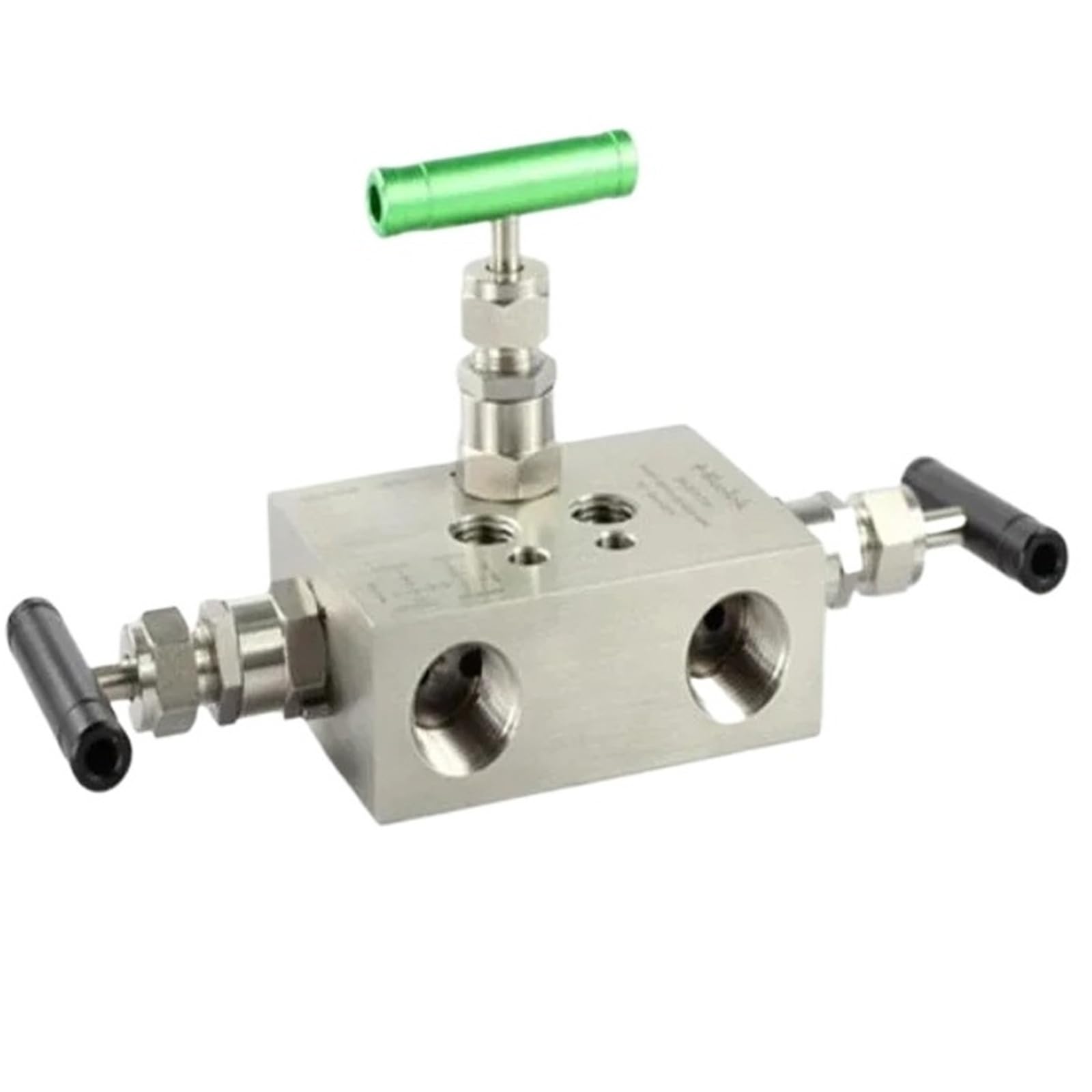 Belovek One Color Stainless Steel Multi Port With Vent Plug Instrumentation Manifolds 1/2'' 1/4'' Od Npt Gauge Valves(1 4In)