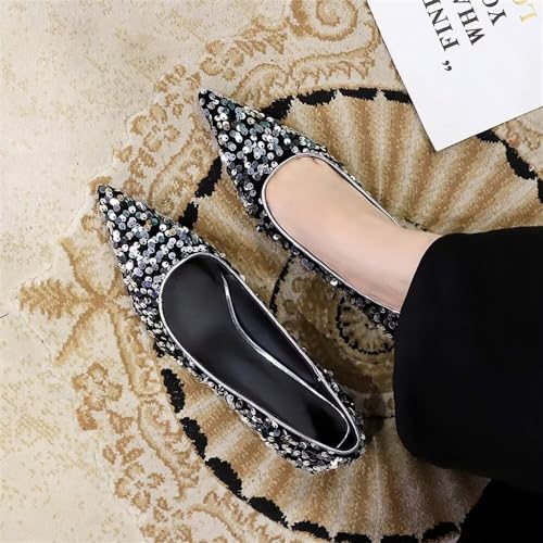 Hee grand Sequins Kitten Heel Sexy Pointed Toe Stilettos Bridal Sparkles Dress Shoes for Wedding Party4